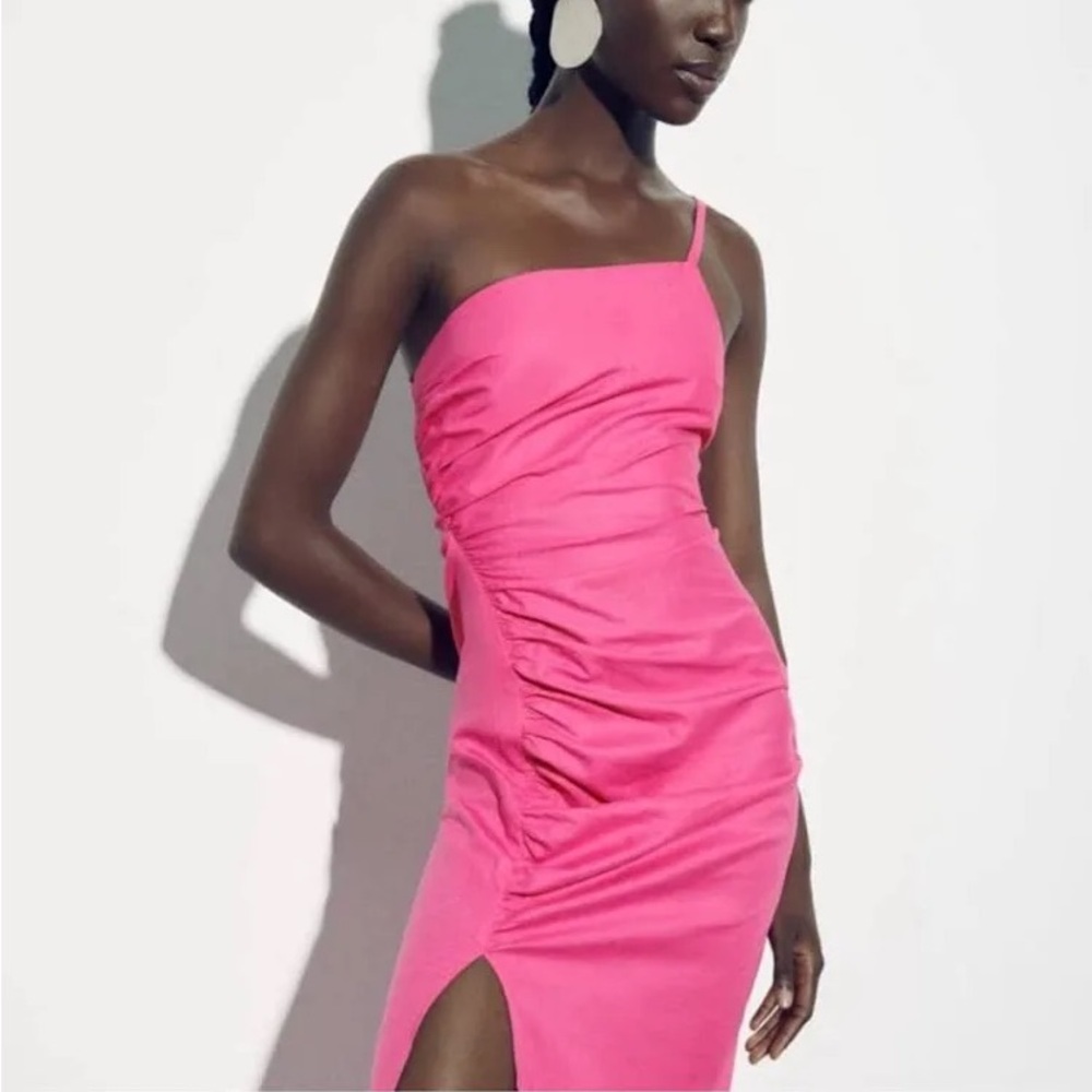 Zara Barbie Pink One Shoulder Dress